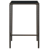 3 Piece Patio Bar Set Poly Rattan Brown