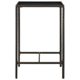 3 Piece Patio Bar Set Poly Rattan Brown