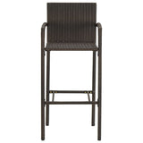 3 Piece Patio Bar Set Poly Rattan Brown
