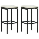 3 Piece Patio Bar Set with Cushions Black