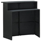 3 Piece Patio Bar Set with Cushions Black