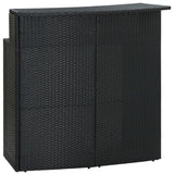 3 Piece Patio Bar Set with Cushions Black