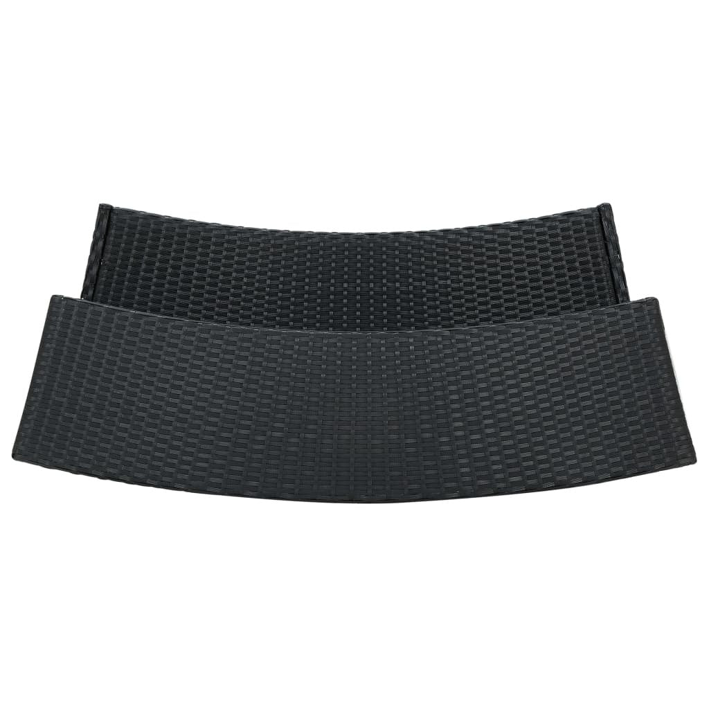 3 Piece Patio Bar Set with Cushions Black