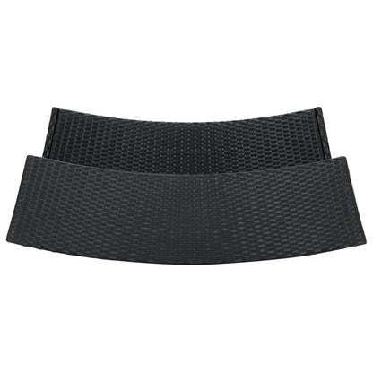 3 Piece Patio Bar Set with Cushions Black