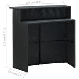 3 Piece Patio Bar Set with Cushions Black