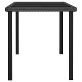 5 Piece Patio Dining Set Poly Rattan Black