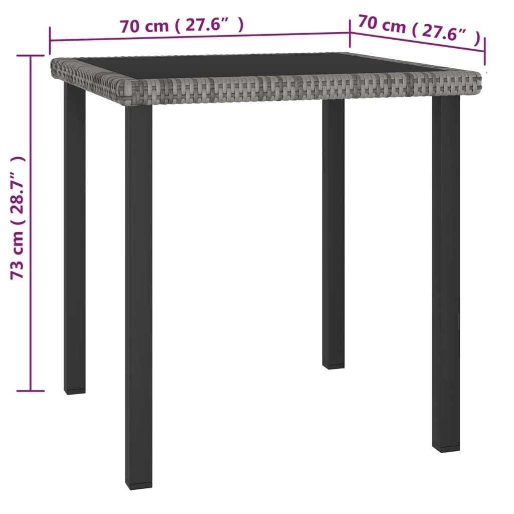 5 Piece Patio Dining Set Poly Rattan Gray