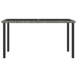 7 Piece Patio Dining Set Poly Rattan Gray