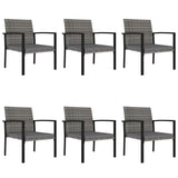 7 Piece Patio Dining Set Poly Rattan Gray