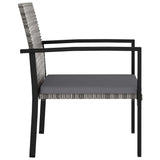 7 Piece Patio Dining Set Poly Rattan Gray