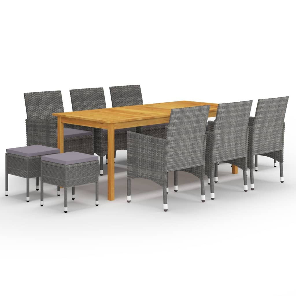 11 Piece Patio Dining Set Gray