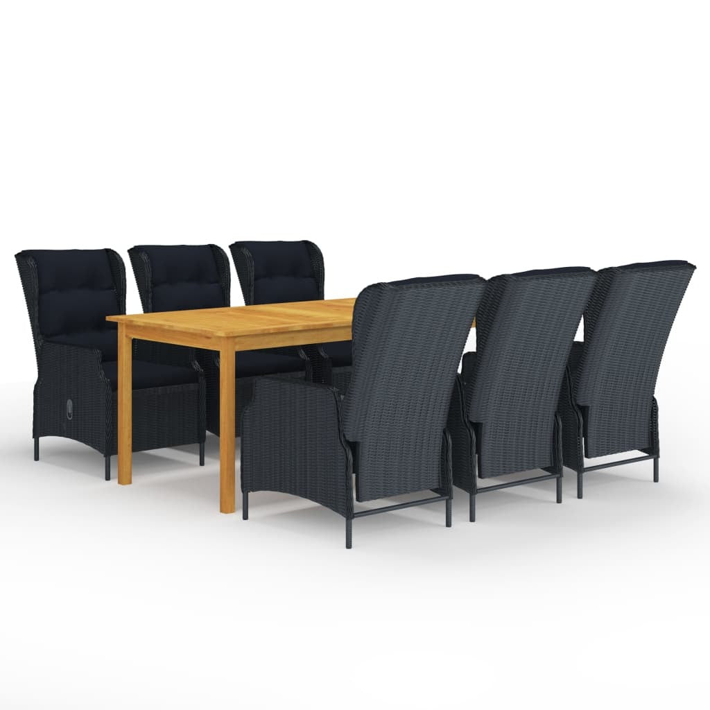 7 Piece Patio Dining Set Dark Gray