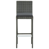 7 Piece Patio Bar Set with Cushions Gray