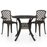 3 Piece Bistro Set Cast Aluminum Bronze