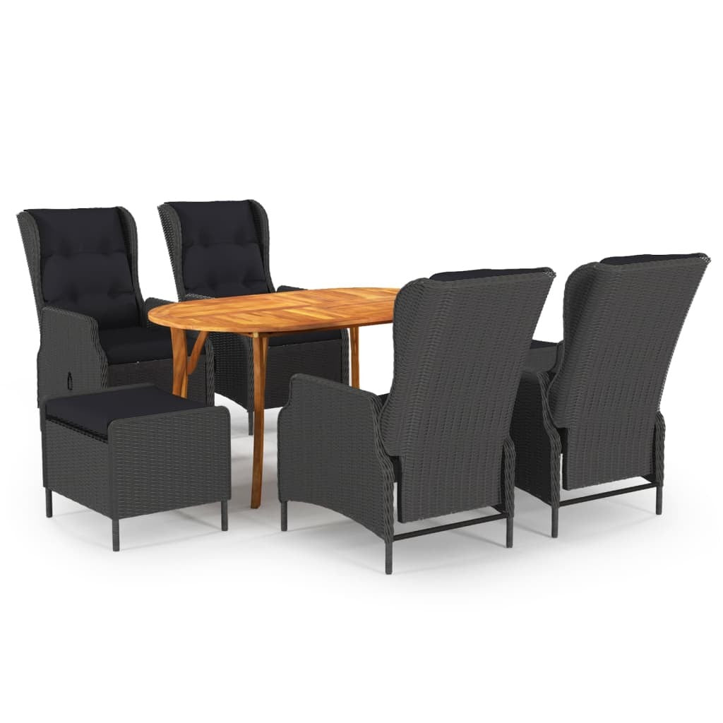 7 Piece Patio Dining Set Dark Gray