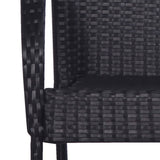 5 Piece Patio Dining Set Poly Rattan Black