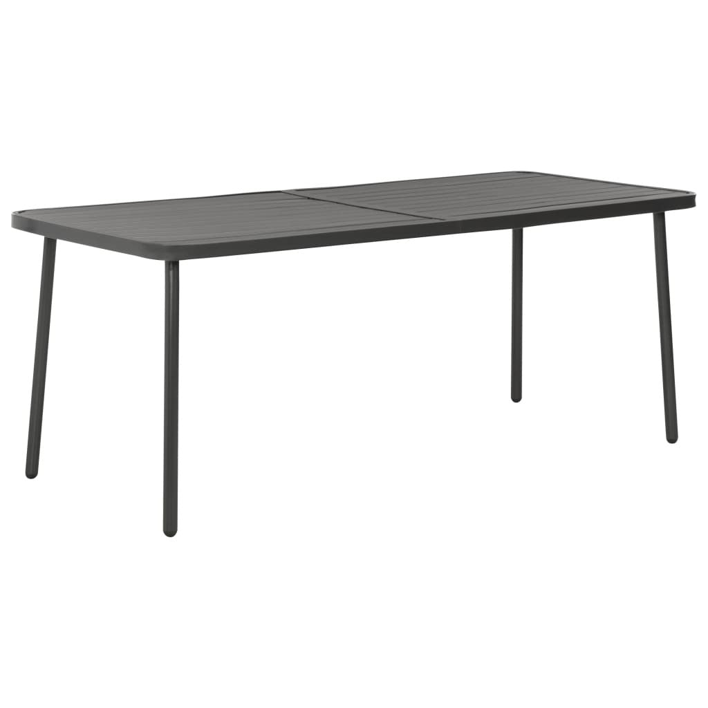 7 Piece Patio Dining Set Steel Dark Gray