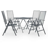 5 Piece Patio Dining Set Steel Anthracite