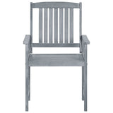 Patio Chairs 8 pcs Solid Acacia Wood Gray
