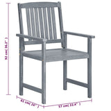 Patio Chairs 8 pcs Solid Acacia Wood Gray