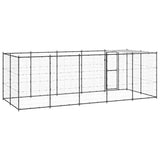 Outdoor Dog Kennel Steel with Roof 130.2 ft²