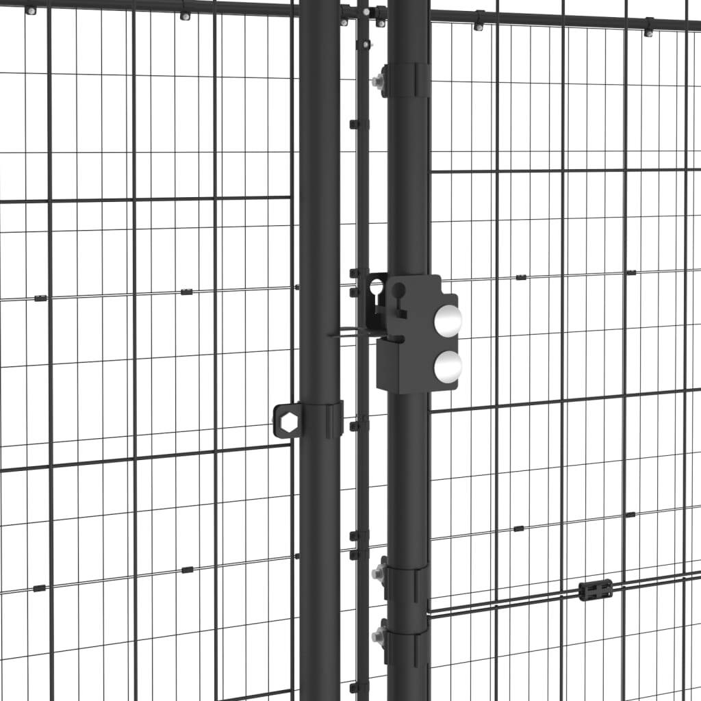 Outdoor Dog Kennel Steel with Roof 130.2 ft²