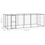 Outdoor Dog Kennel Steel with Roof 130.2 ft²