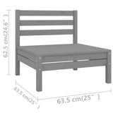10 Piece Patio Lounge Set Gray Solid Pinewood