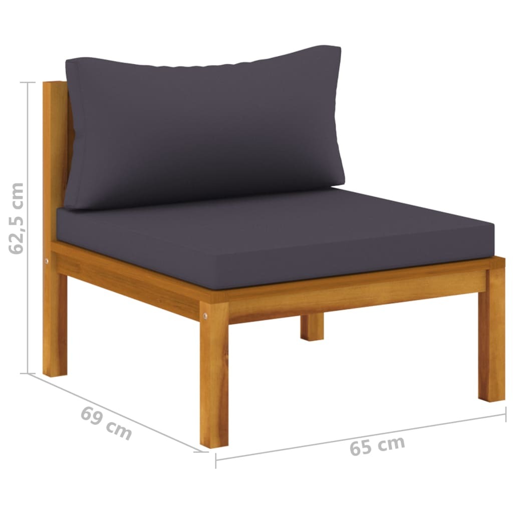 10 Piece Patio Lounge Set with Cushion Solid Acacia Wood