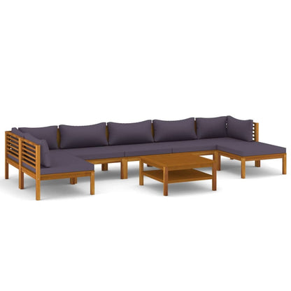 8 Piece Patio Lounge Set with Cushion Solid Acacia Wood