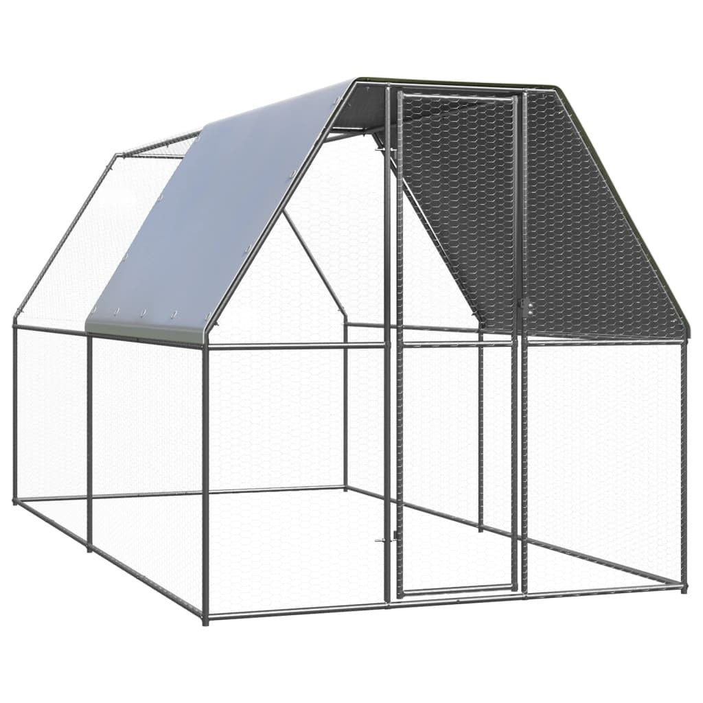 Outdoor Chicken Cage 6.6'x13.1'x6.6'Galvanized Steel