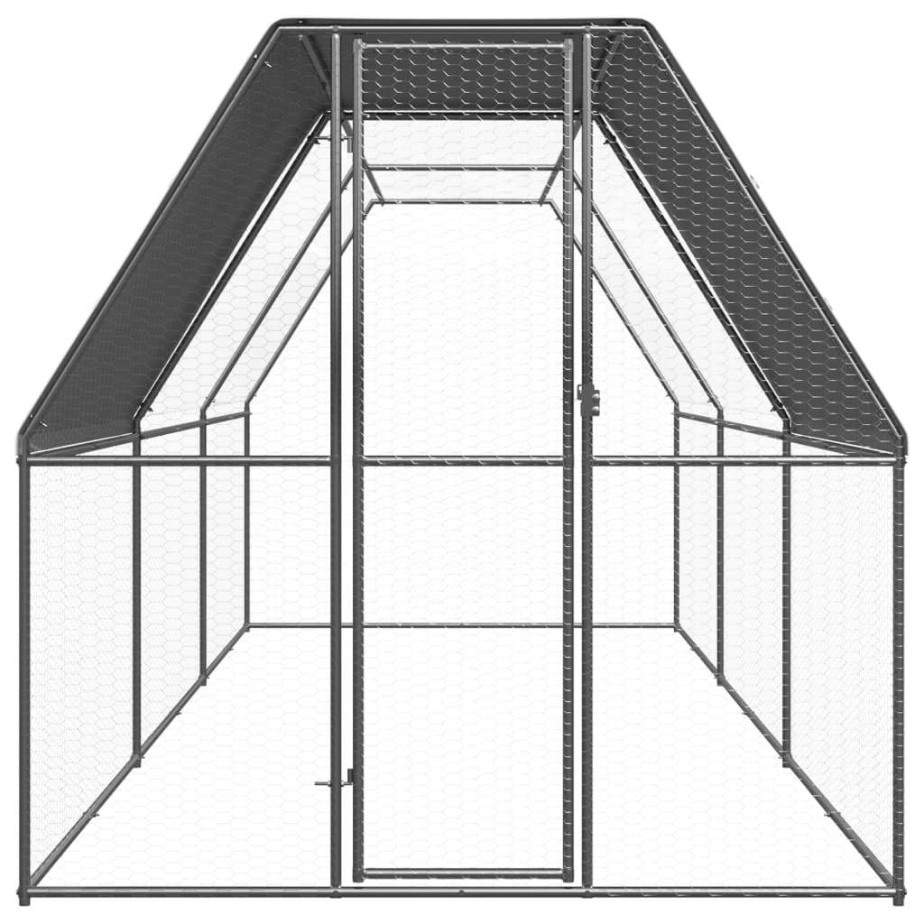 Outdoor Chicken Cage 6.6'x19.7'x6.6'Galvanized Steel