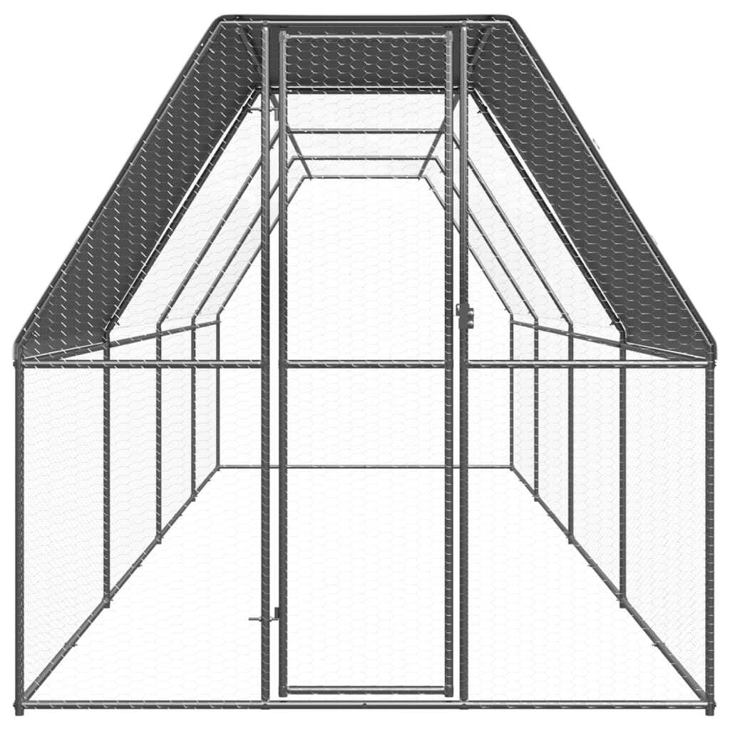 Outdoor Chicken Cage 6.6'x26.2'x6.6'Galvanized Steel