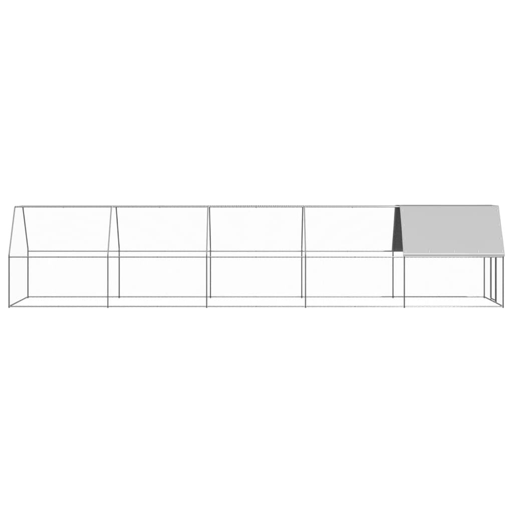 Outdoor Chicken Cage 6.6'x32.8'x6.6'Galvanized Steel