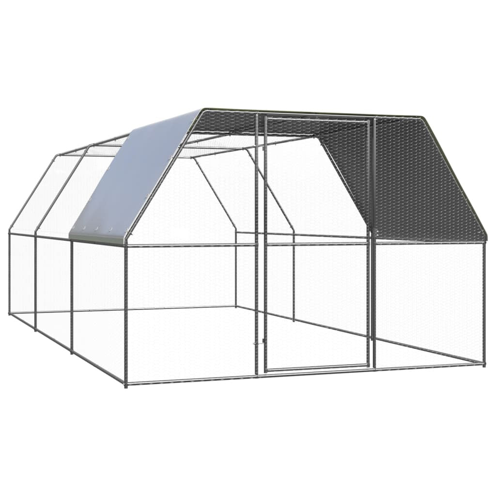 Outdoor Chicken Cage 9.8'x19.7'x6.6'Galvanized Steel