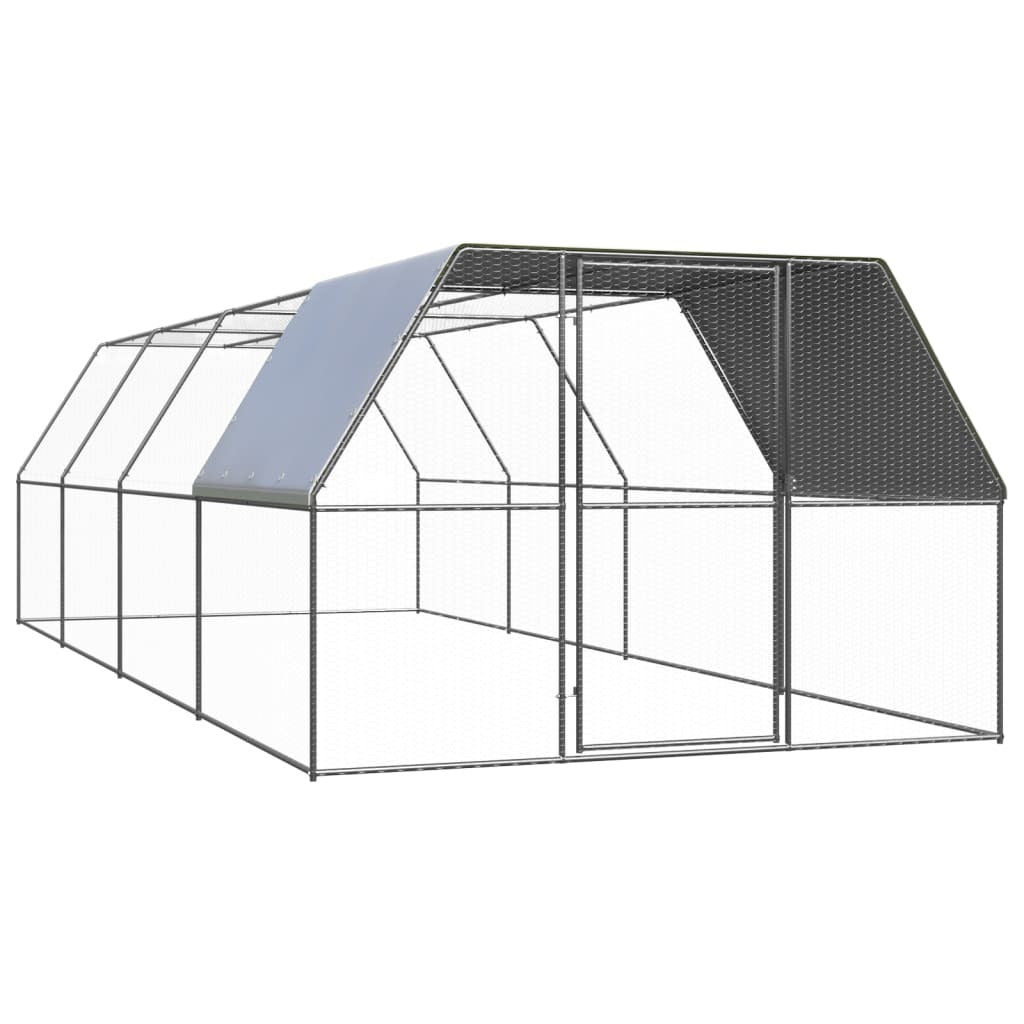Outdoor Chicken Cage 9.8'x26.2'x6.6'Galvanized Steel