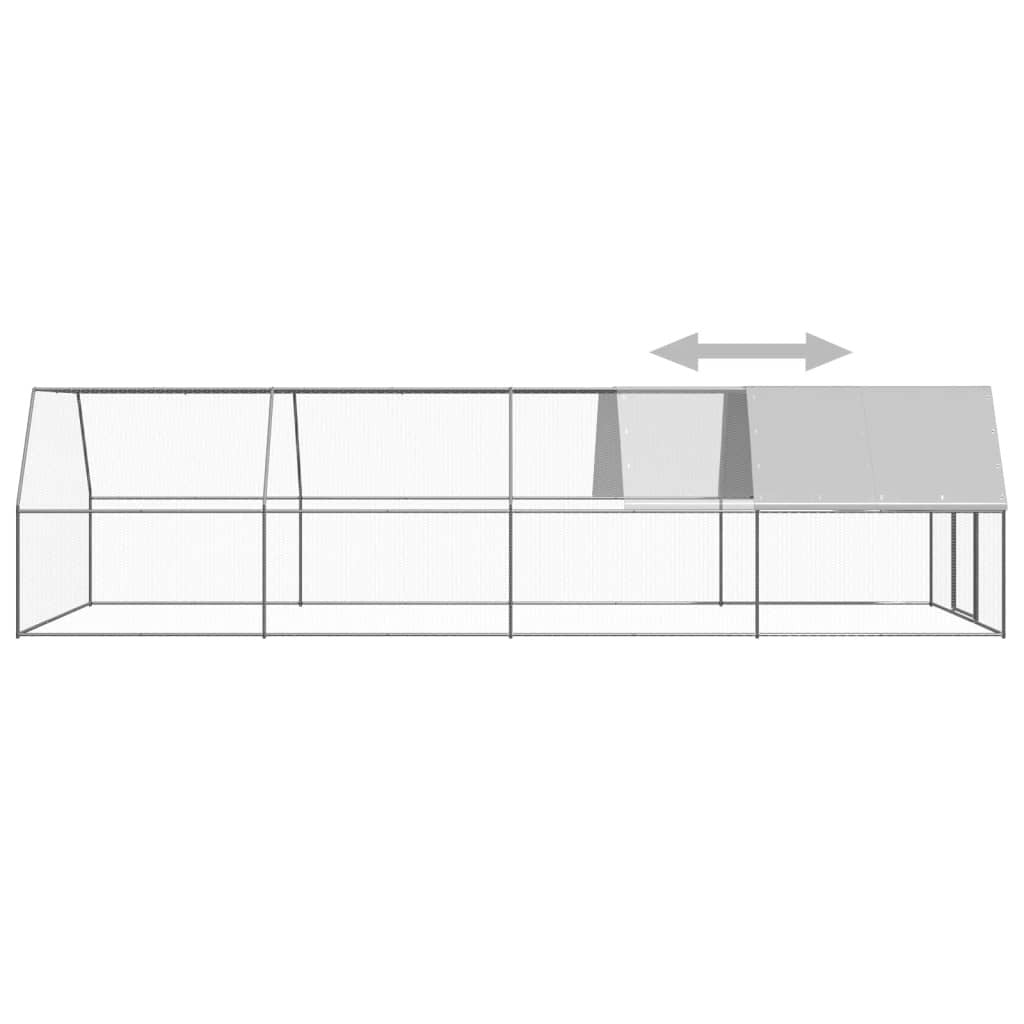 Outdoor Chicken Cage 9.8'x26.2'x6.6'Galvanized Steel