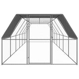 Outdoor Chicken Cage 9.8'x39.4'x6.6'Galvanized Steel