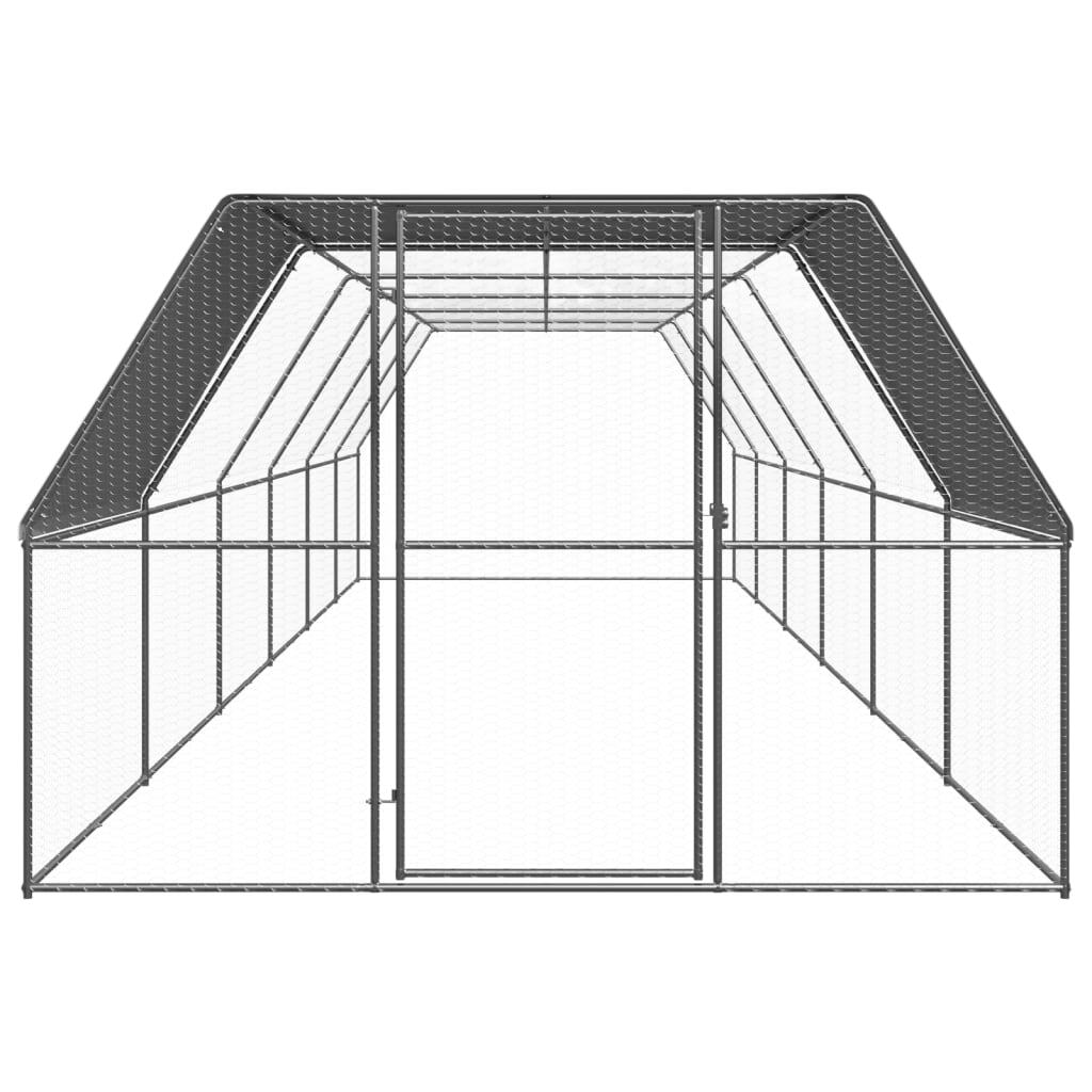 Outdoor Chicken Cage 9.8'x39.4'x6.6'Galvanized Steel