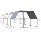 Outdoor Chicken Cage 9.8'x39.4'x6.6'Galvanized Steel