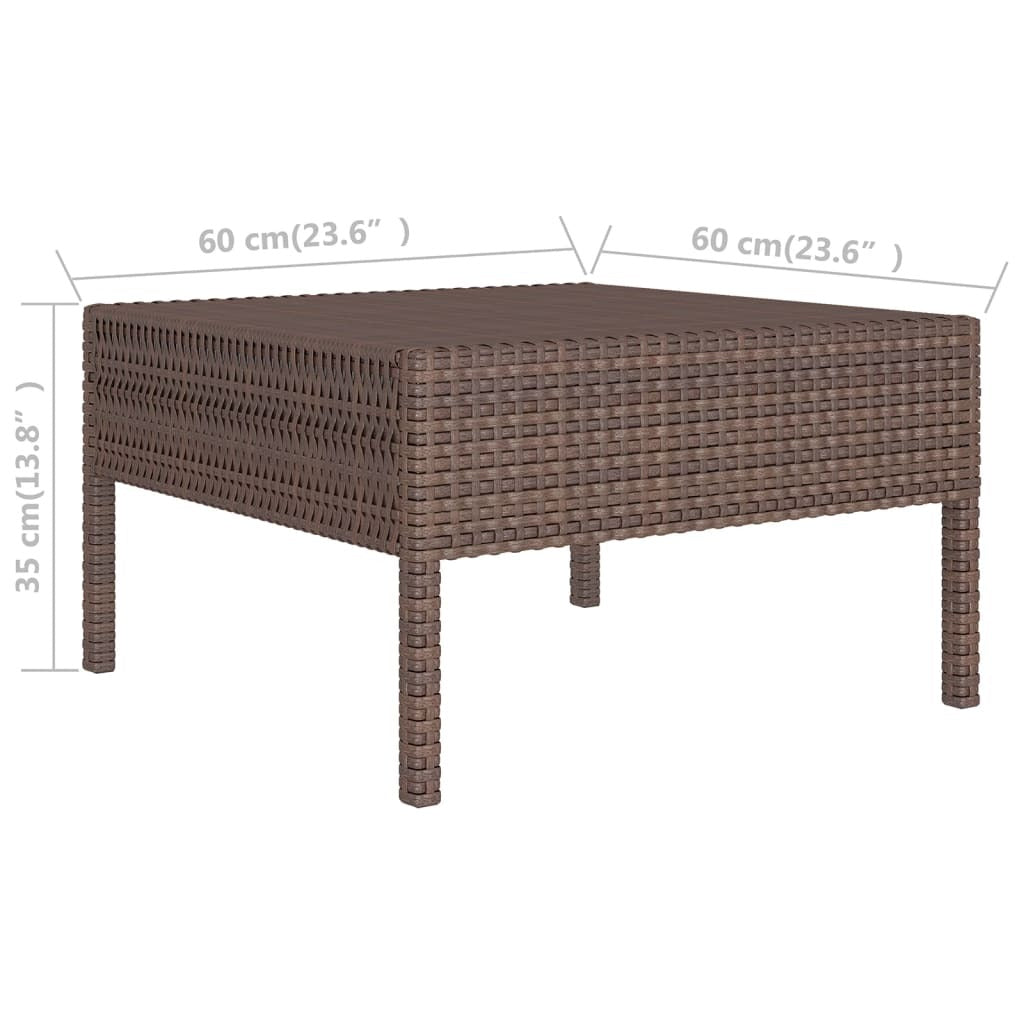 11 Piece Patio Lounge Set with Cushions Poly Rattan Brown