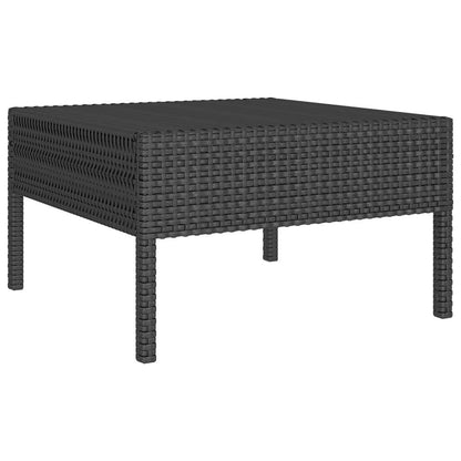 8 Piece Patio Lounge Set with Cushions Poly Rattan Black