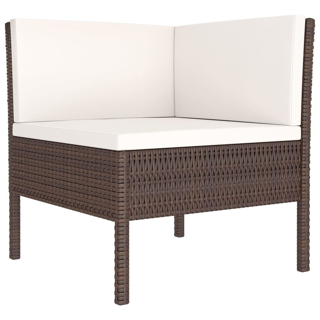 12 Piece Patio Lounge Set with Cushions Poly Rattan Brown