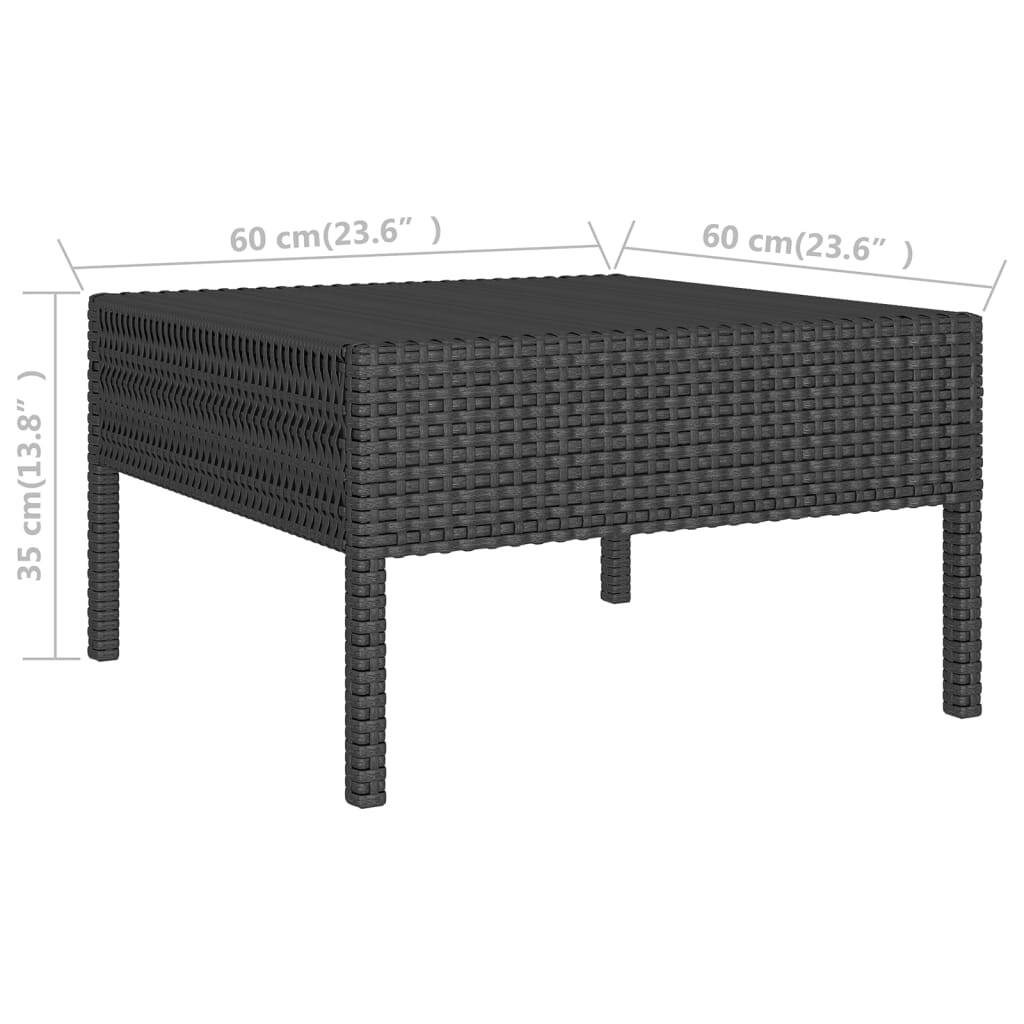 10 Piece Patio Lounge Set with Cushions Poly Rattan Black