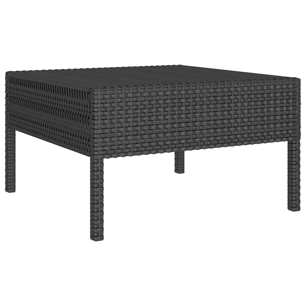 12 Piece Patio Lounge Set with Cushions Poly Rattan Black