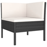 12 Piece Patio Lounge Set with Cushions Poly Rattan Black