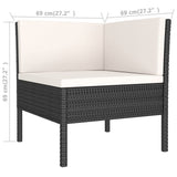 12 Piece Patio Lounge Set with Cushions Poly Rattan Black