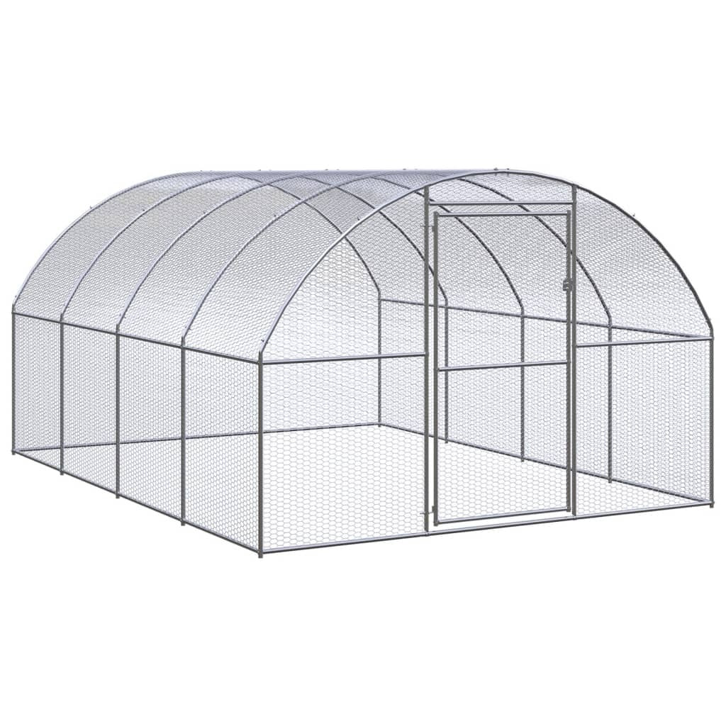 Outdoor Chicken Coop 9.8'x13.1'x6.6'Galvanized Steel