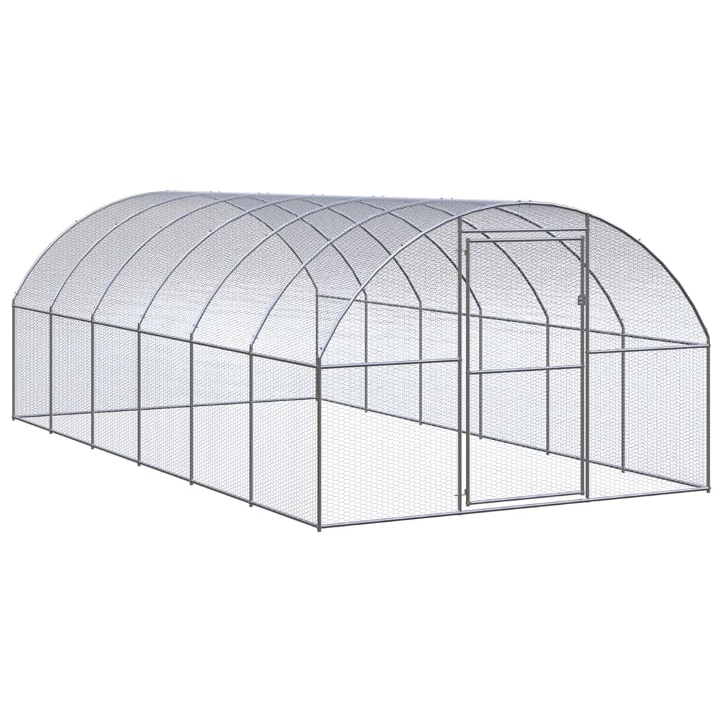 Outdoor Chicken Coop 9.8'x19.7'x6.6'Galvanized Steel