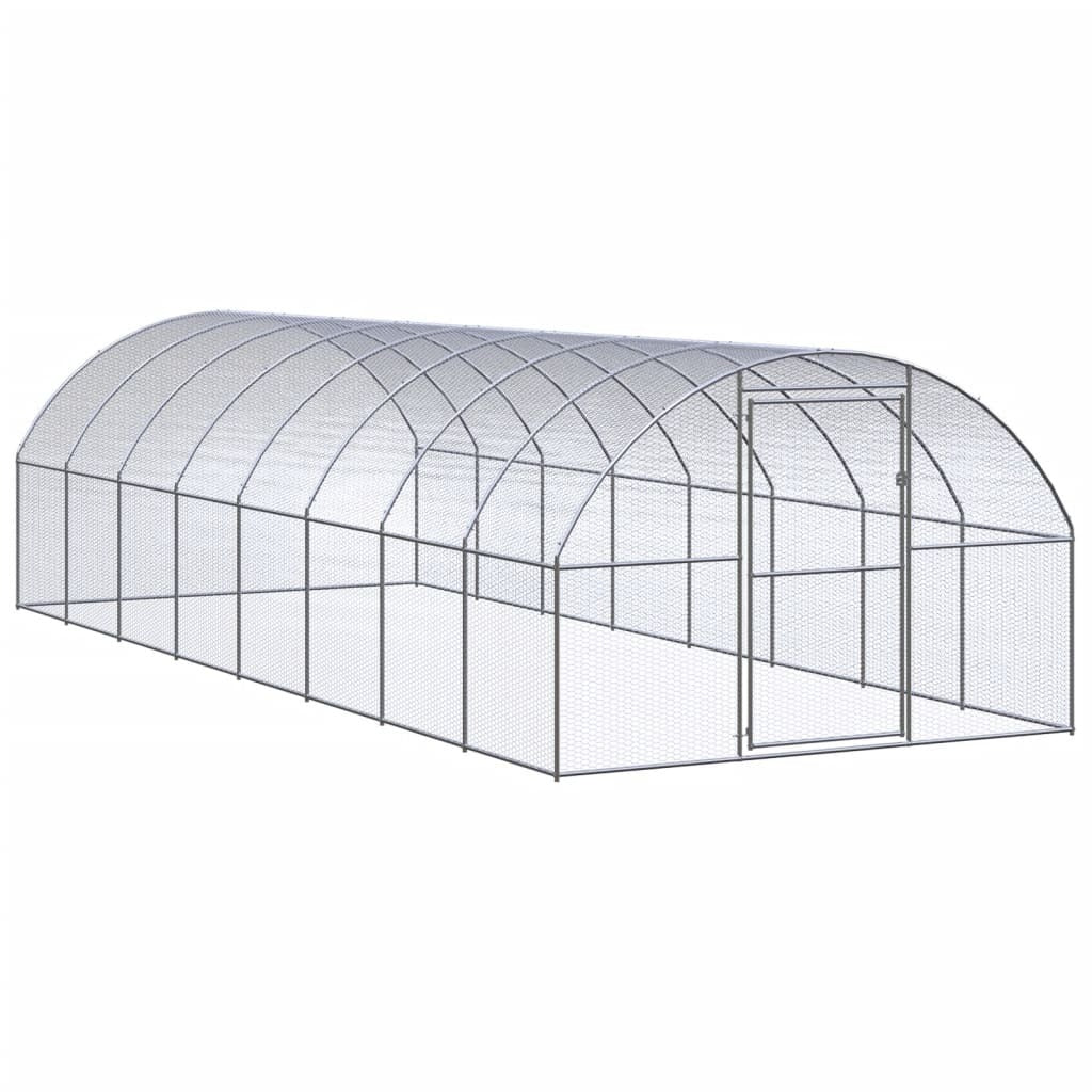 Outdoor Chicken Coop 9.8'x26.2'x6.6'Galvanized Steel